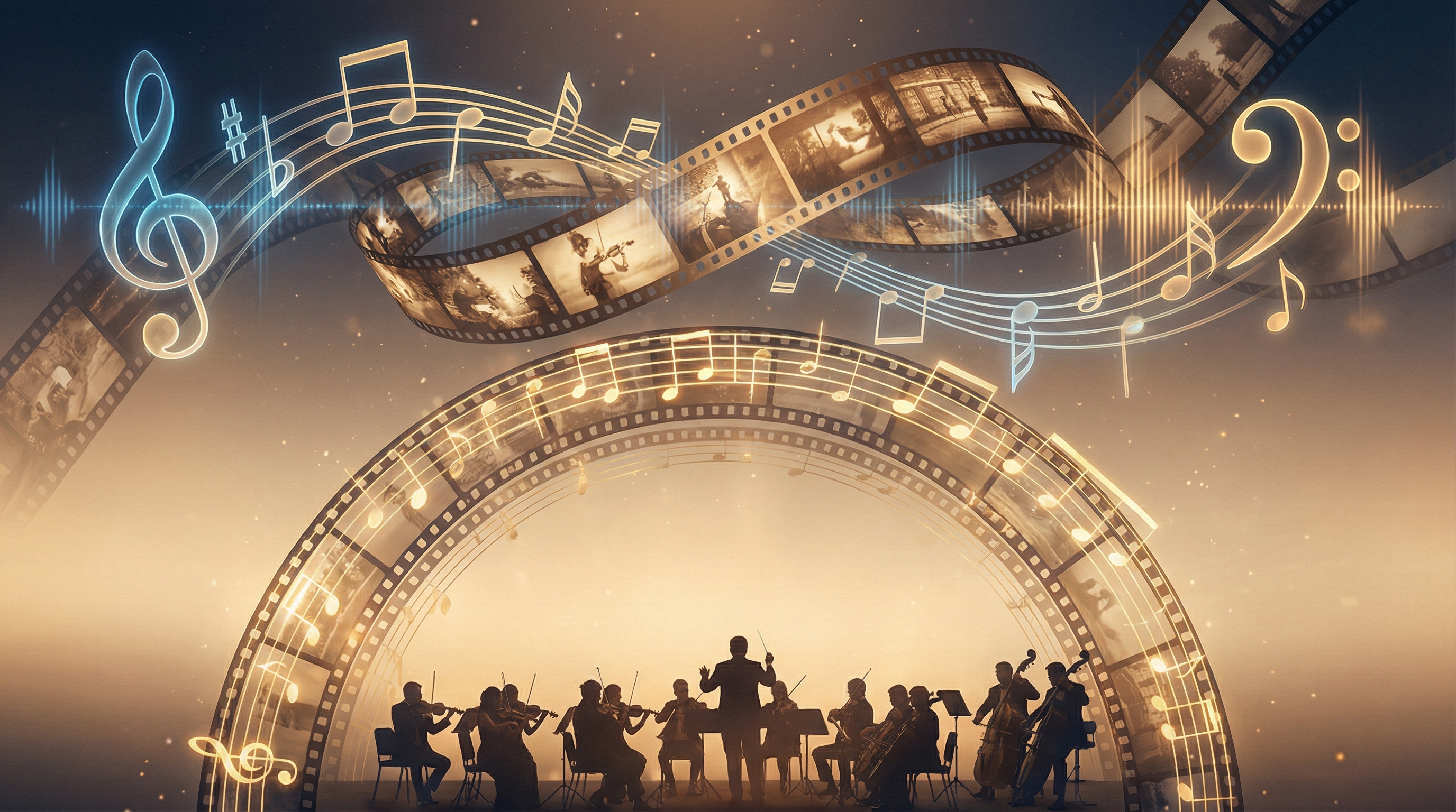 Visual representation of film scoring art